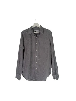 Club Monaco Striped Button Down Blue White Striped Slim Fit Medium - Image 1 of 4