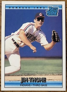 Jim Thome 1992 Donruss Rated Rookie Card #406 Cleveland Indians HOF RC Free Ship - Picture 1 of 3