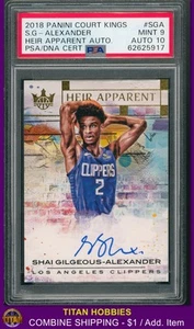 2018 Panini Court Kings Heir Apparent #SG Shai Gilgeous-Alexander AUTO RC PSA 9 - Picture 1 of 2