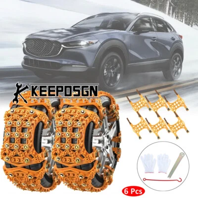 Para Mazda cx-30 6 piezas Rueda Coche Nieve Neumáticos Cadenas Antideslizante Invierno Emergencia Seguro Foto 1 de 4