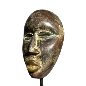 Maschera passaporto in legno africano Dan Deangle Liberia intagliata a mano da appendere a parete-795 - Foto 1 di 24