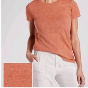 Athleta Organic Daily Snake Tee Size Small Burnt Orange Short Sleeve T-shirt - Picture 1 of 10