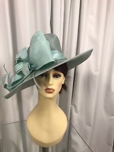 Gwyther Snoxell RJ611 Hat, Wedding Occasion, Formal Races In Aqua NWT