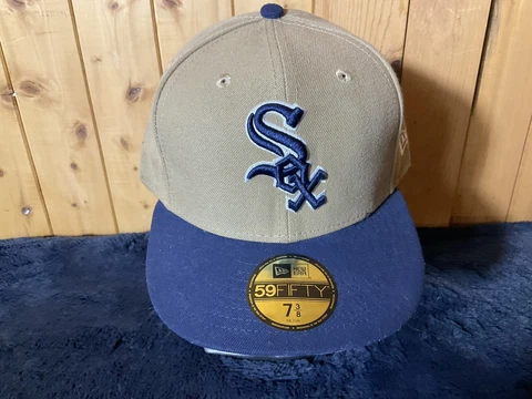 New Era MLB White Socks Cap Embroidery Logo Brown And Blue Hat Cover