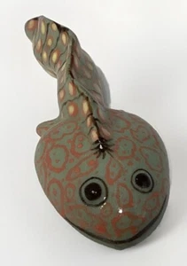 Kemp Keramik Kaulquappe Handarbeit handbemalt sehr einzigartig Figur signiert vom Künstler  - Bild 1 von 4