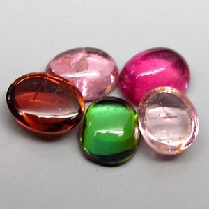 FANTASTIC SET! 2.33ct.Best Mixed Fancy Tourmaline Mozambique Fancy Cab./5x4mm. - Picture 1 of 4