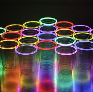 NEON GLOWING PARTY CUPS 16 oz Multi Color Light Up Cups Blacklight Party Glow... - Picture 1 of 5