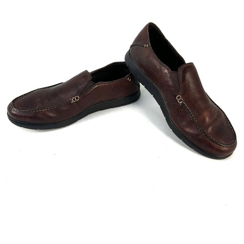 Ugg Scarpe Uomo Taglia 10 Colston Mocassini Slip On Pelle Marrone Casual 1006718