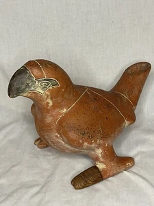 Vintage Terrakotta Colima Reprod 1974 Mexiko Papagei roter Ton Keramik Gefäß lesen - Bild 1 von 16