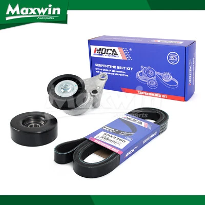 Serpentine Belt Component Kit Fit Chevrolet Express Silverado GMC Sierra Yukon - Image 1 of 4