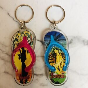 2 Hawaii Sandal Acrylic Keychains Hawaiian￼