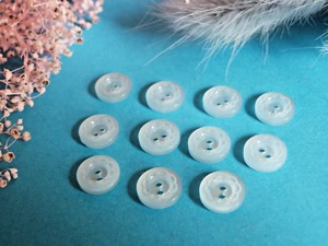 829BBIS Lovely Small Baby Buttons Lot Of 11 Vintage Sky Blue Buttons - Picture 1 of 4