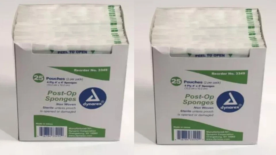 PACK 2 esponjas postoperatorias 4 capas 2's 4x4, 50 esponjas #Dynarex 3349 Foto 1 de 1