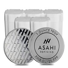 Lot of 100 - 1 oz Asahi Silver Round .999 Fine (Lot, 5 Tubes of 20)