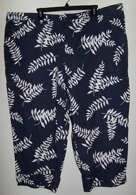 IZOD Twilight Blue & White Cargo Capris, 6 Pockets, 23" Inseam - Size 24W - Image 1 of 2