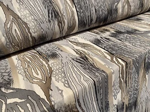 Printed Chiffon Yoryu Dress Fabric, Per Metre - Stylised Celtic Braid Print - Picture 1 of 4