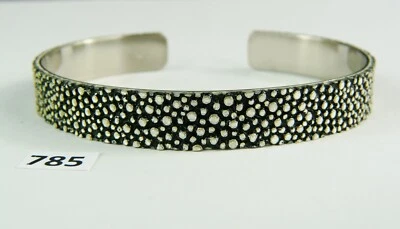 785) Rochenleder Armreif 1 cm Breit verstellbar 17 - 20 cm Stingray Leather - Bild 1 von 4