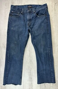 Adam Levine The Bootcut Jeans Blue Denim Cut Offs Mens Size 32X30 (Actual 30X24) - Picture 1 of 22