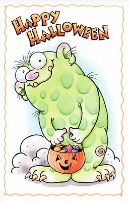 Divertida Tarjeta HAPPY HALLOWEEN A UN MONSTRUO, Scary Next Date por Gallant Greetings +✉ Foto 1 de 4