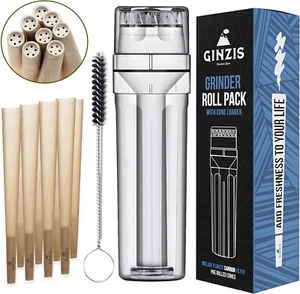 3-in-1 Kräutermühle Kegellader Schleiferwalze - Tragbarer Mahlwerk und Kegelfille - Bild 1 von 12