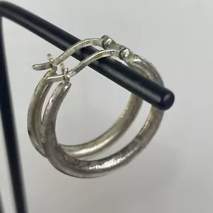 Pendientes de aro vintage firmados por M de plata de ley 925 hechos a mano para mujer - Imagen 1 de 11