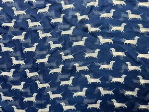 "Bufanda Dachshund chal azul marino con perros blancos aproximadamente 80""x72" - Imagen 1 de 5