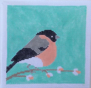 Bullfinch Bird - Hand Painted Needlepoint Canvas - Picture 1 of 1