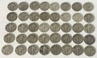 40 Coin Standing Liberty Quarter Lot Cull Slick 90% Silver $10 Fv Roll No Date B