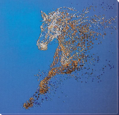ABRIS ART DIY Bead Embroidery Kit Golden Horse Beaded stitching needlepoint beadwork