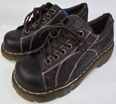 VTG Dr. Doc Martens 12283 Womens US 9 Brown Daisy Flower Y2K Chunky Oxford - Image 1 of 4