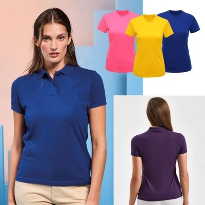 Personalised Women’s Polo Shirt Custom Logo & Text Short Sleeve Workwear UK - Image 1 of 4