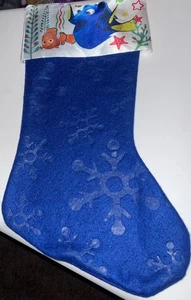 Medias de Navidad Disney Buscando a Nemo Dory 15" Azul Brillante Copos de Nieve - Imagen 1 de 5