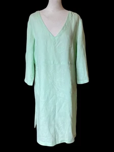 Fenn Wright Manson Dress Apple Green 100% Linen Tunic Kaftan Size 16 - Picture 1 of 10