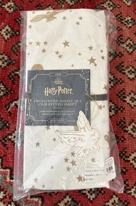 Pottery Barn Kids Harry Potter Enchanted Night Sky Fitted Crib Sheet Gold NEW - Picture 1 of 5