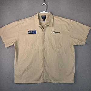 Camisa De Colección Ford Bronco Para Hombres 2XL Caqui Manga Corta Con Botones Bordado Gráfico - Imagen 1 de 7