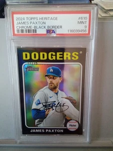 2024 Topps Heritage James Paxton Chome Black Border Psa 9 - Bild 1 von 2