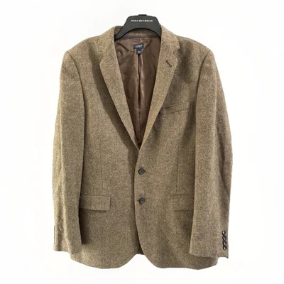 J.Crew 42L Brown Herringbone Moon Tweed Ludlow Mens Blazer Jacket Sport Coat - Image 1 of 4