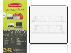Rubbermaid 3H91-03-WHT Stacking AddOn Kit 26.9" H X 12.4" W X 1.5" L Steel White - Picture 1 of 6