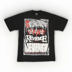 Camiseta Revenge Fried Negra Pequeña Camisa Gráfica Rara Ropa de Calle Estampado Pesado - Imagen 1 de 8
