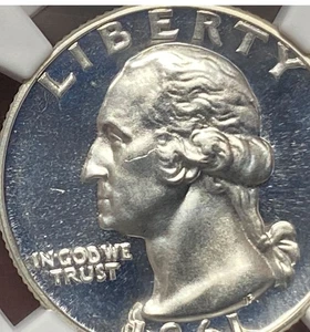 1961 25c Washington Proof Silver Quarter Dollar NGC PF67 Mint Error Struck Thru - Picture 1 of 3