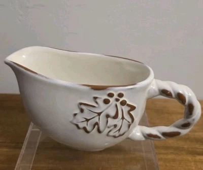 Target Home Collection Terracotta Gravy Boat Embossed Leaf NEW - Image 1 of 4