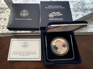 2009 P $1 Louis Braille Bicentennial Silver Dollar - Picture 1 of 2