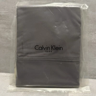 NEW CK Calvin Klein Home ~ 2 Queen Standard Pillowcases 100% Cotton Orchid Grey - Image 1 of 4