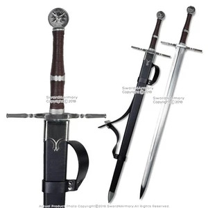 "Espada de acero de fantasía marrón 49"" espada larga Geralt Cosplay réplica con vaina" - Imagen 1 de 7