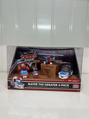 DISNEY PIXAR CARS MATER THE GREATER 4 PACK DAREDEVIL LMQ TEETH LUG MATER AVIATOR - Image 1 of 4