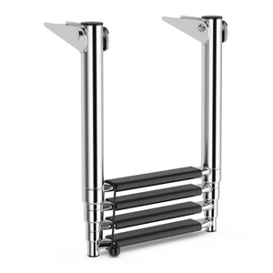 Barco telescópico de 4 pasos escalera plegable plataforma de baño extensible resistente - Imagen 1 de 10