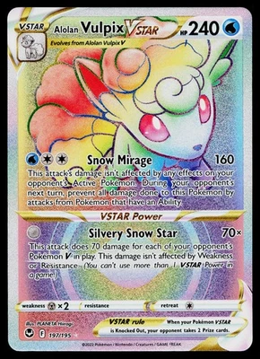 Alolan Vulpix VSTAR (Secret) 197/195 SWSH12: Silver Tempest Secret Rare - Image 1 of 2