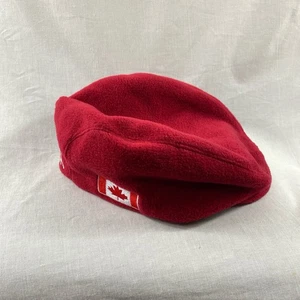 Vintage Canada Cabbie Flat Hat Cap Olympics Beret Red Maple Leaf Vtg L XL - Picture 1 of 8