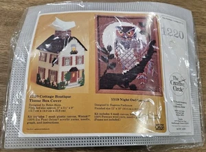 Creative Circle Cottage Boutique Tissue Box Cover Pastic Canvas Kit #1220  - Picture 1 of 5