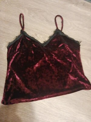 LUXURY RED VELVET M MEDIUM Unbranded Black Trim BEAUTIFUL EVENING TOP CAREER TOP - Изображение 1 из 4